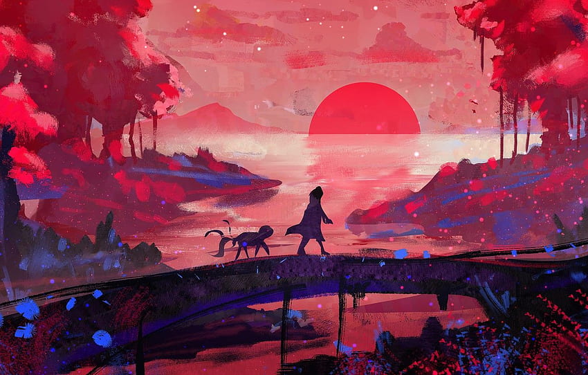 Lukisan digital dengan efek pencahayaan dramatis dan suasana fantasi