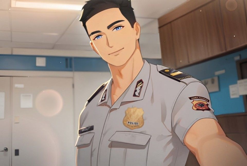 Ilustrasi karakter bergaya anime dengan mata besar dan ekspresi dramatis