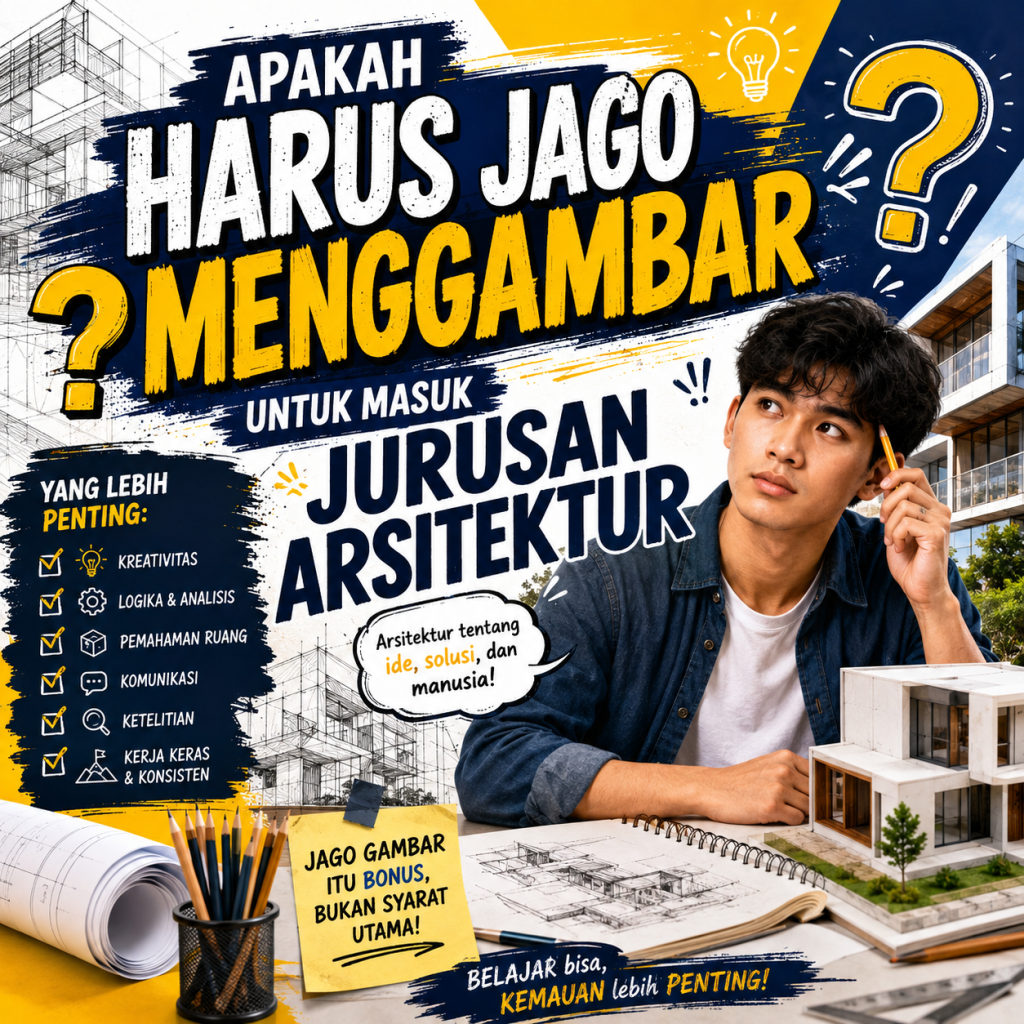 Ilustrasi apakah harus jago menggambar untuk masuk jurusan arsitektur